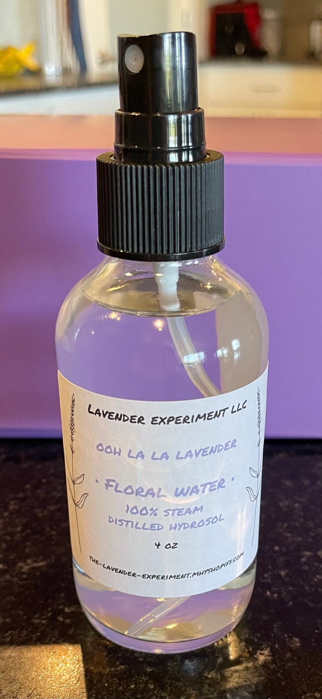 Lavender Hydrosol Floral Linen Spray 4oz